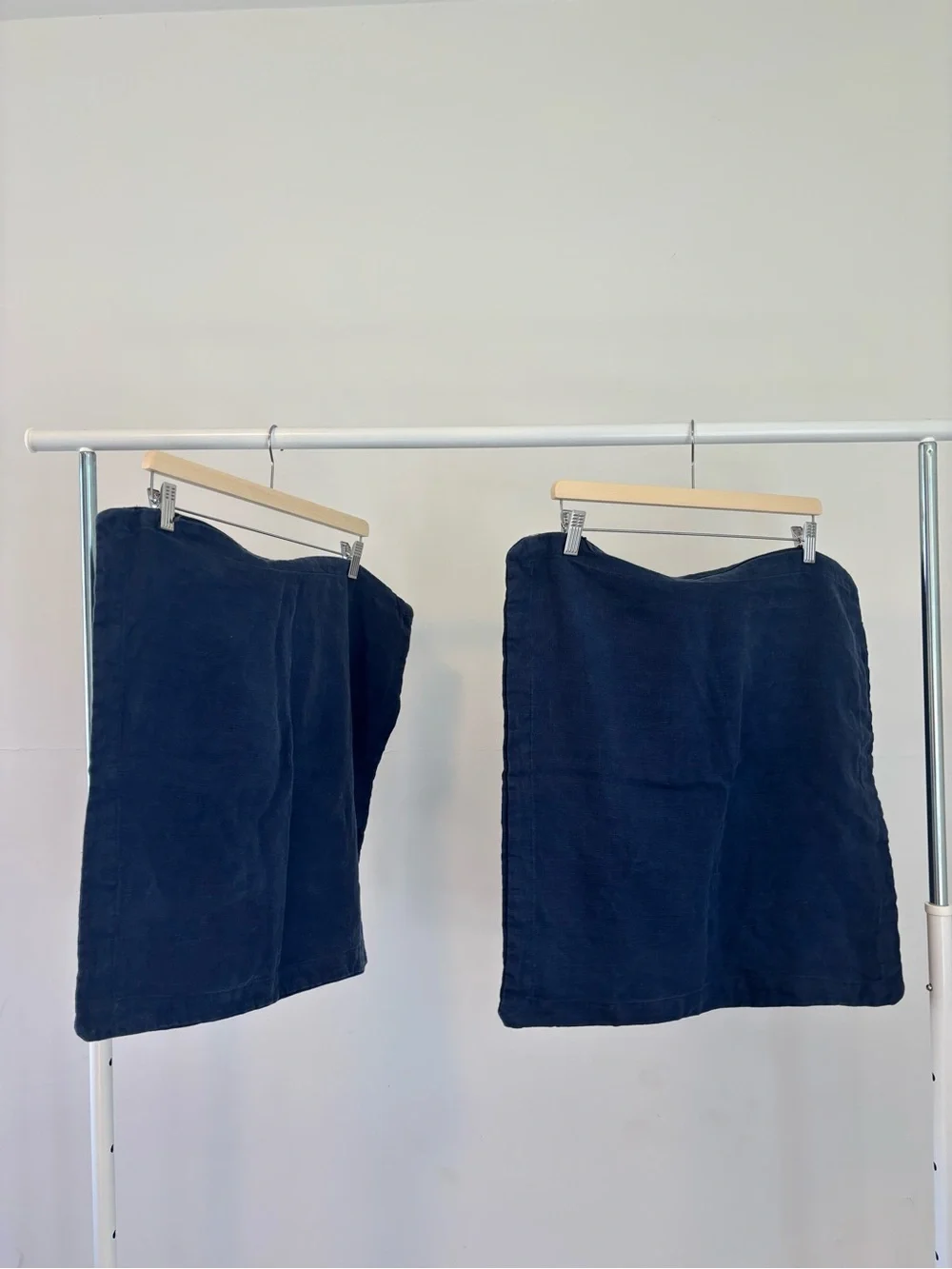 Pottery Barn Navy Pillow Covers | 100% Linen | 22 x 22 | natural fiber home
